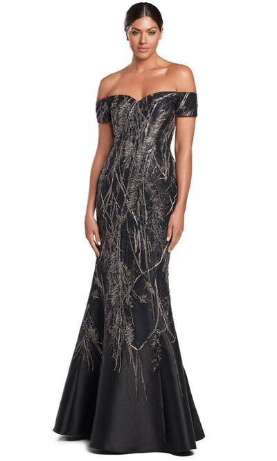 Alexander by Daymor 2050F24 - Sweetheart Off-Shoulder Evening Gown Prom Dresses 4 / Carbon/Multi