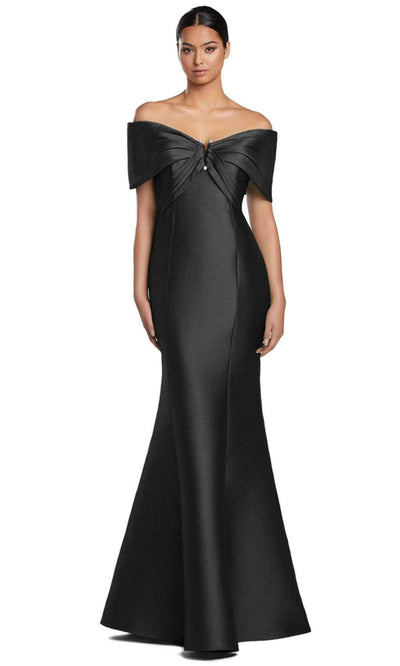 Alexander by Daymor 2053F24 - V-Neck Seam Sculpted Evening Gown Prom Dresses 4 /  Black