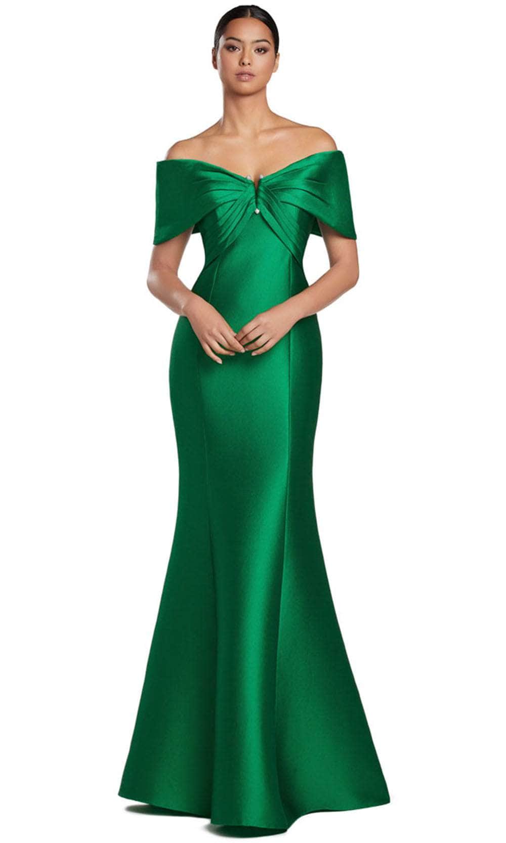 Alexander by Daymor 2053F24 - Short Sleeve Mermaid Evening Gown Prom Dresses 4 / Emerald