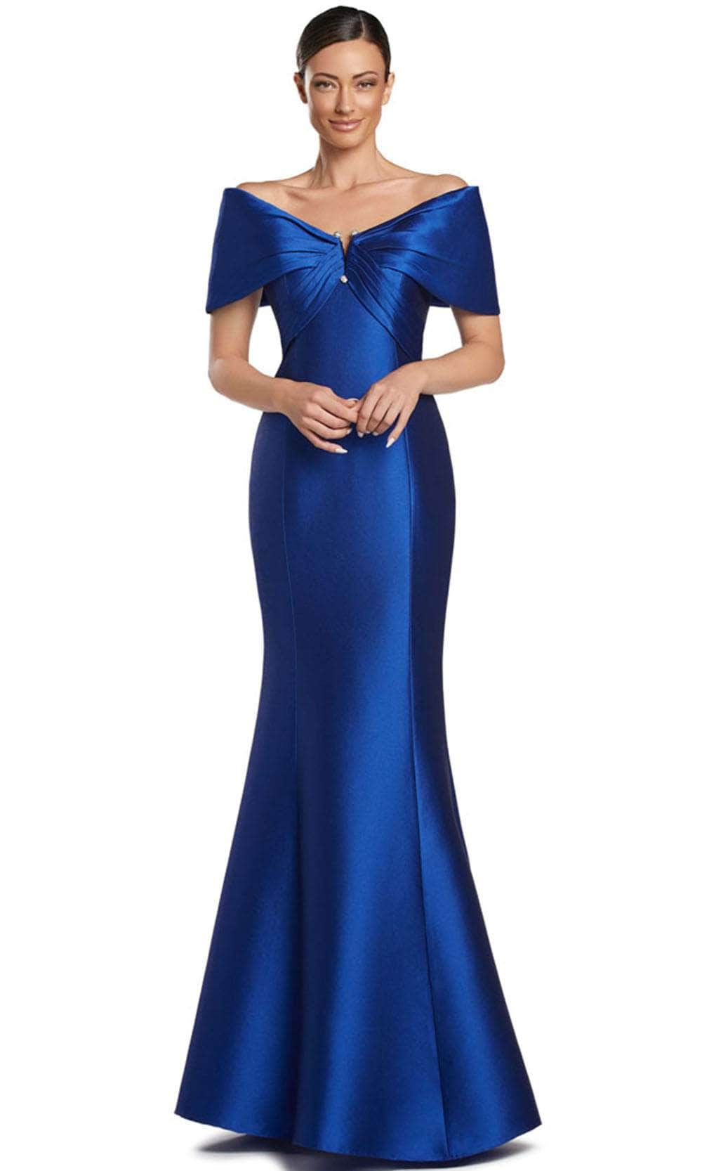 Alexander by Daymor 2053F24 - V-Neck Seam Sculpted Evening Gown Prom Dresses 4 /  Royal