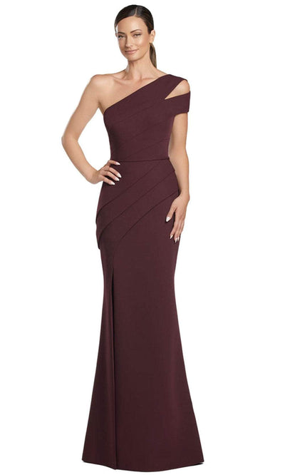 Alexander by Daymor 2058F24 - Cutout Short Sleeve Evening Gown Prom Dresses 4 /  Wine