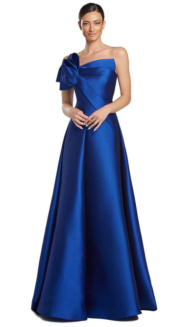 Alexander by Daymor 2068F24 - Asymmetric Neck A-Line Evening Gown Formal Gowns 4 /  Royal