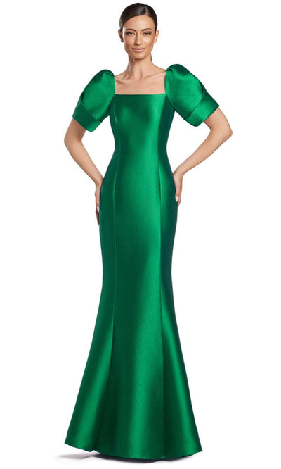 Alexander by Daymor 2069F24 - Puff Sleeve Seam Evening Gown Mother of the Bride Dresses 4 /  Emerald