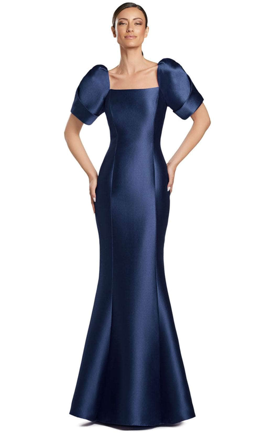 Alexander by Daymor 2069F24 - Puff Sleeve Seam Evening Gown Mother of the Bride Dresses 4 /  Navy