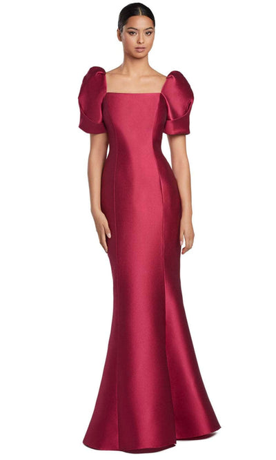 Alexander by Daymor 2069F24 - Puff Sleeve Seam Evening Gown Mother of the Bride Dresses 4 /  Raspberry