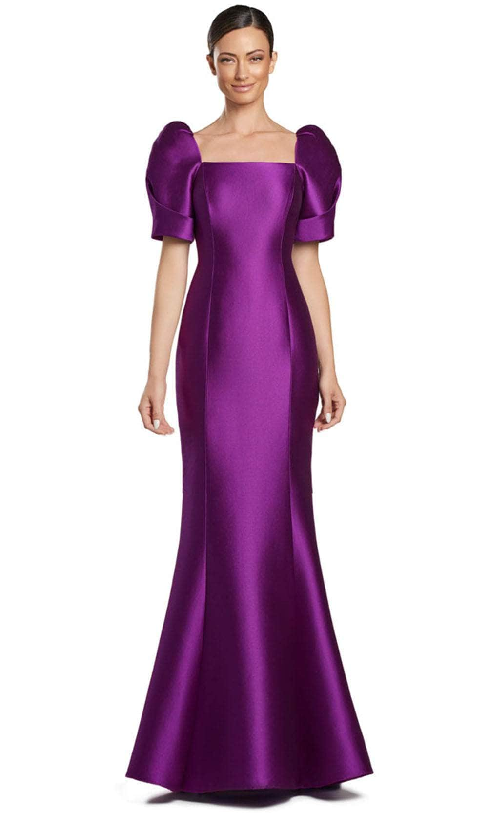 Alexander by Daymor 2069F24 - Puff Sleeve Seam Evening Gown Mother of the Bride Dresses 4 /  Violet