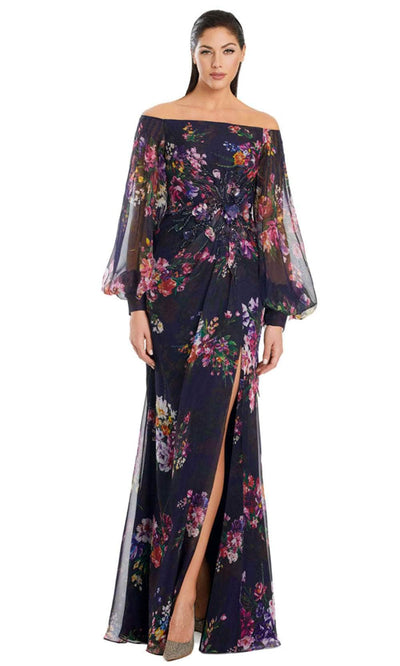 Alexander by Daymor 3045S25 - Bishop Sleeve Floral A-Line Gown Mother of the Bride Dresses
