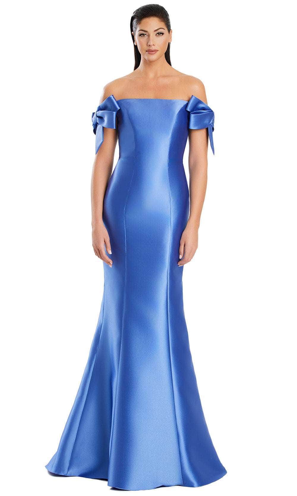 Alexander by Daymor 3047S25 - Bow Sleeve Mermaid Evening Dress Mother of the Bride Dresses 4 / Periwinkle