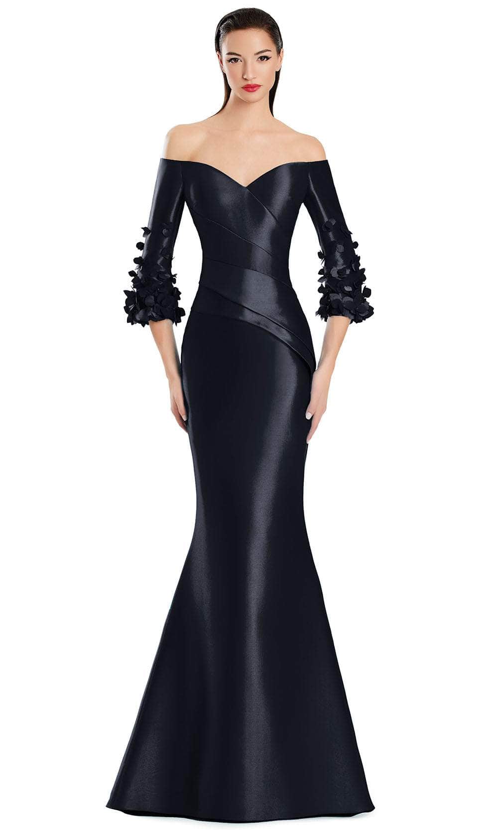 Alexander by Daymor 3049S25 - Floral Applique Quarter Sleeve Gown Mother of the Bride Dresses