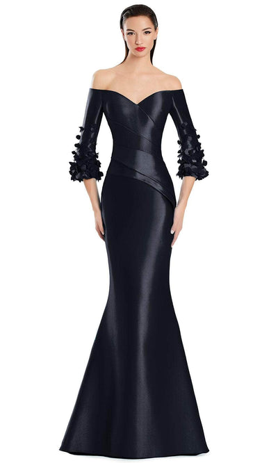 Alexander by Daymor 3049S25 - Floral Applique Quarter Sleeve Gown Mother of the Bride Dresses