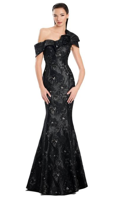 Alexander by Daymor 3050S25 - Structured Bow Detail Mermaid Dress Mother of the Bride Dresses 4 /  Black/Silver