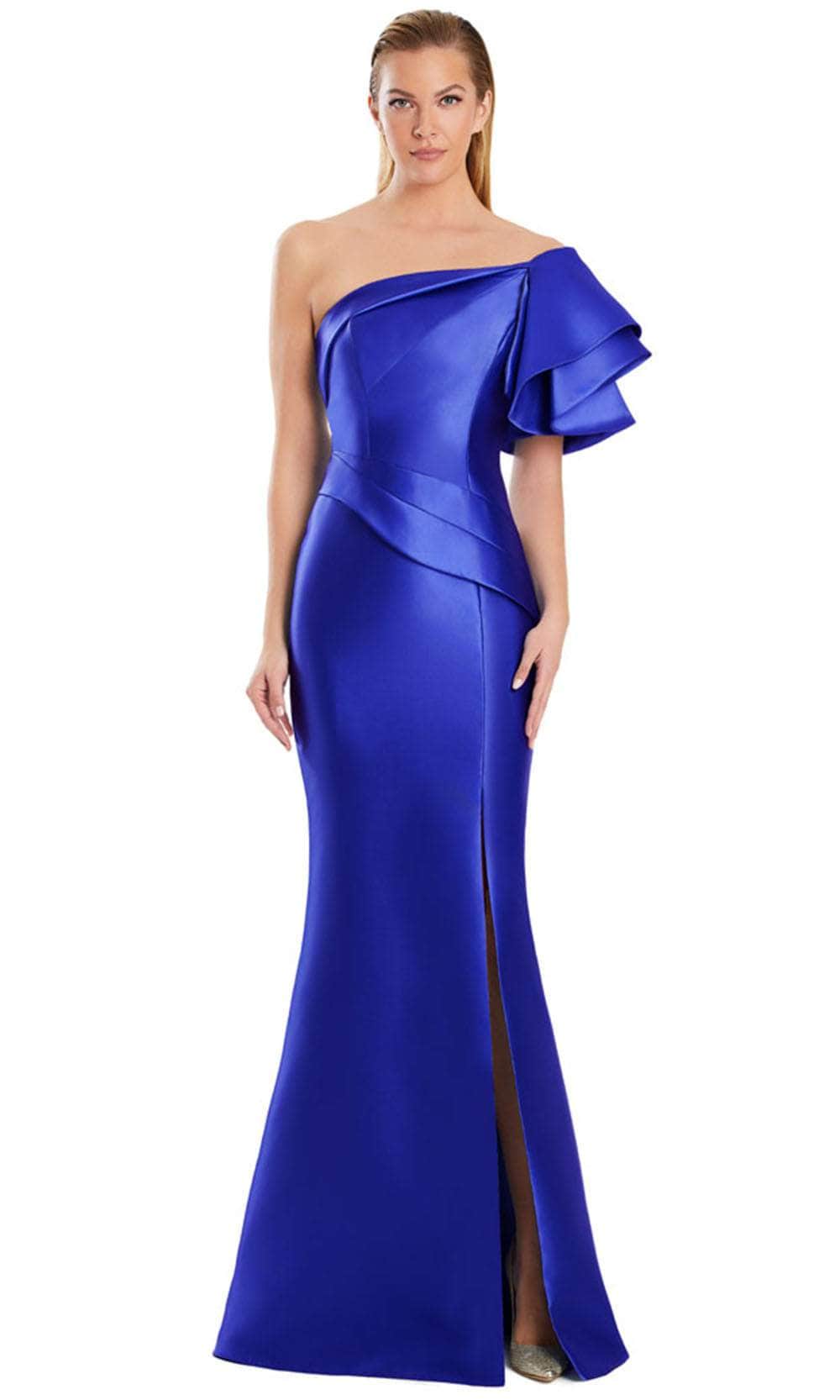 Alexander by Daymor 3051S25 - One Shoulder Mermaid Gown with Slit Prom Dresses 4 / Royal