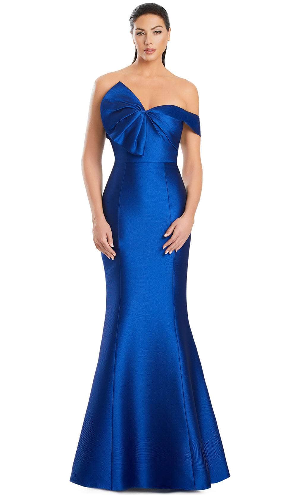 Alexander by Daymor 3052S25 - Off-Shoulder Bow Detail Mermaid Gown Formal Gowns 4 / Royal