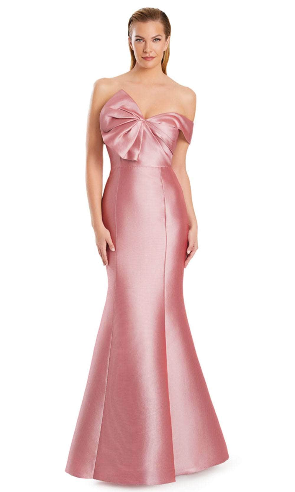 Alexander by Daymor 3052S25 - Off-Shoulder Bow Detail Mermaid Gown Formal Gowns 4 / Strawberry Ice Crop