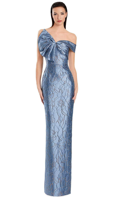 Alexander by Daymor 3053S25 - Asymmetrical Column Gown with Bow Detail Evening Dresses 4 / Delphi B/Copper