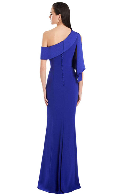 Alexander by Daymor 3058S25 - Draped Sleeve Asymmetrical Sheath Gown Evening Dresses