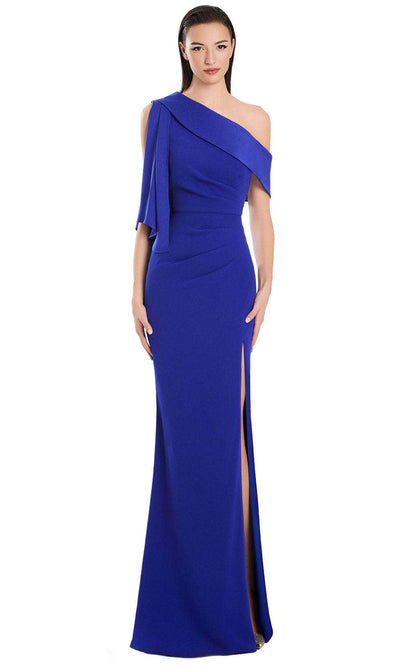 Alexander by Daymor 3058S25 - Draped Sleeve Asymmetrical Sheath Gown Evening Dresses