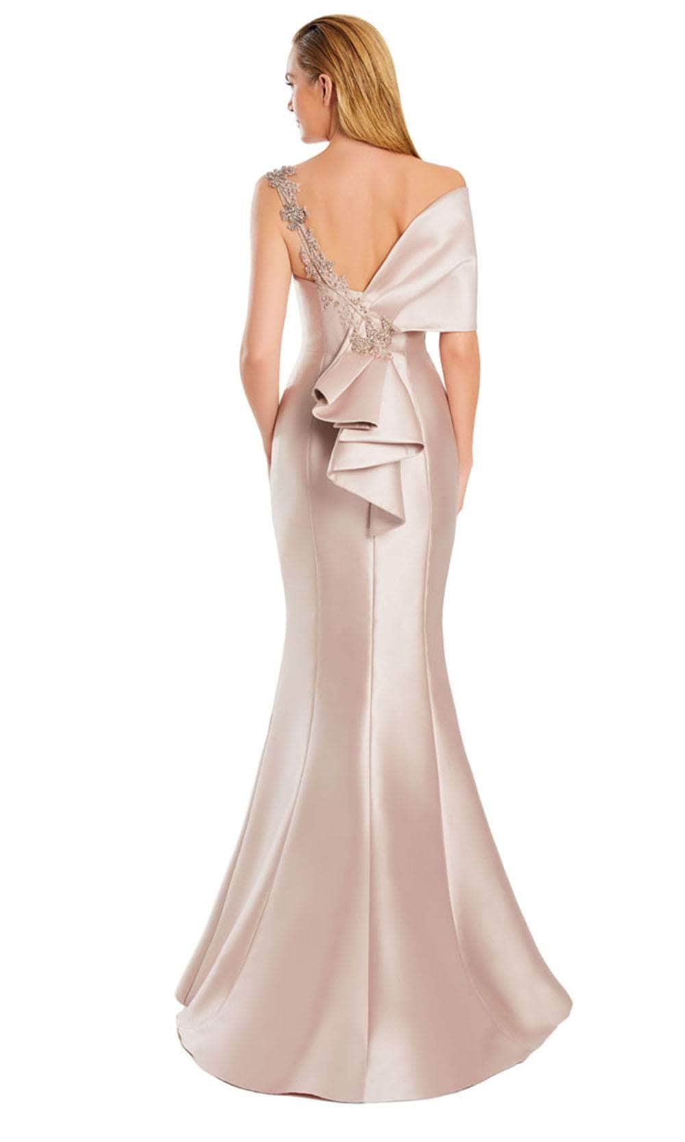 Alexander by Daymor 3060S25 - Beaded Applique Asymmetric Mermaid Gown Evening Dresses