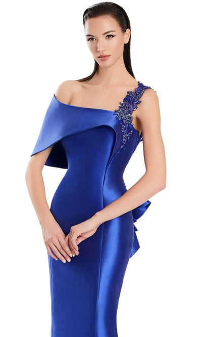 Alexander by Daymor 3060S25 - Beaded Applique Asymmetric Mermaid Gown Evening Dresses