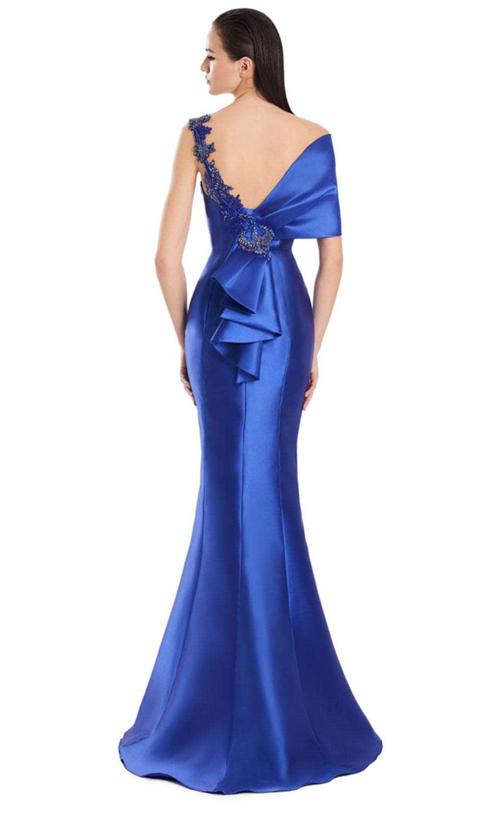 Alexander by Daymor 3060S25 - Beaded Applique Asymmetric Mermaid Gown Evening Dresses