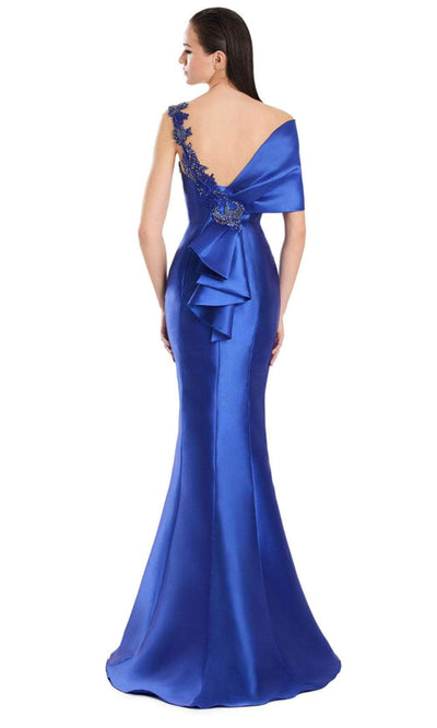 Alexander by Daymor 3060S25 - Beaded Applique Asymmetric Mermaid Gown Evening Dresses