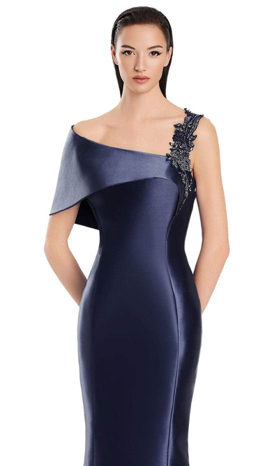 Alexander by Daymor 3060S25 - Beaded Applique Asymmetric Mermaid Gown Evening Dresses