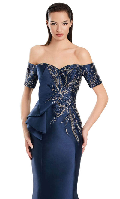 Alexander by Daymor 3066S25 - Off-Shoulder Embellished Mermaid Gown Mother of the Bride Dresses