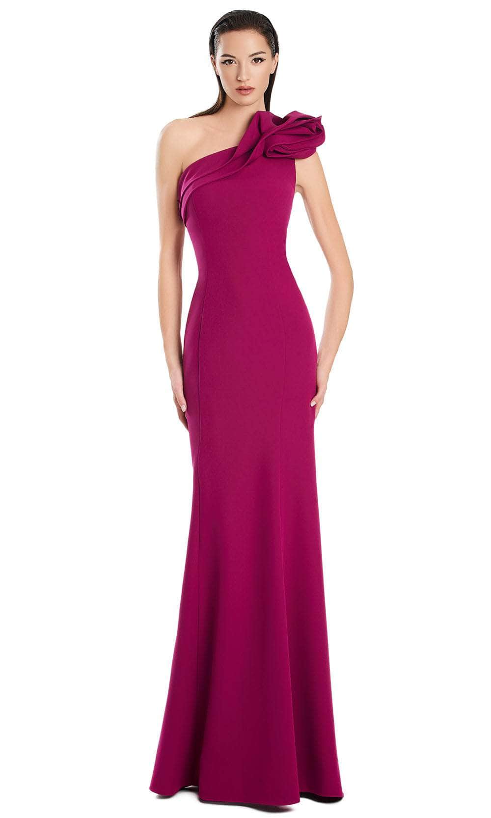 Alexander by Daymor 3076S25 - One-Shoulder Rosette Mermaid Gown Mother of the Bride Dresses 4 / Magent