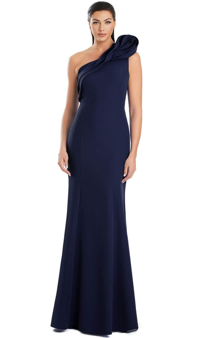 Alexander by Daymor 3076S25 - Mermaid Skirt Asymmetric Gown Mother of the Bride Dresses 4 /  Navy