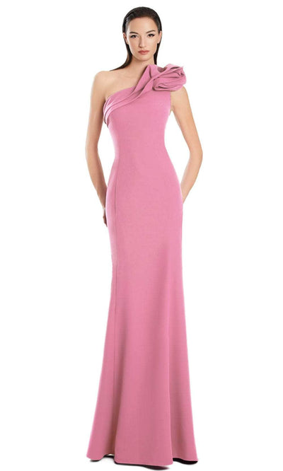 Alexander by Daymor 3076S25 - One-Shoulder Rosette Mermaid Gown Mother of the Bride Dresses 4 / Peony