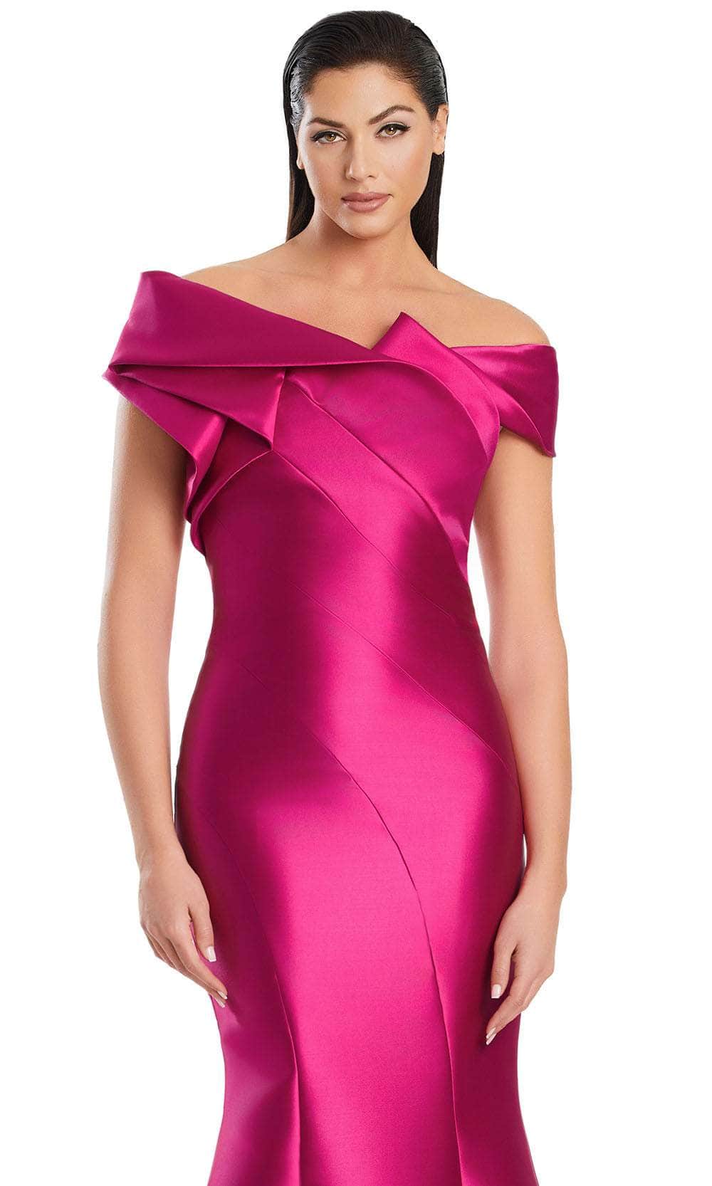 Alexander by Daymor 3079S25 - Off-Shoulder Seamed Bodice Mermaid Gown Formal Gowns