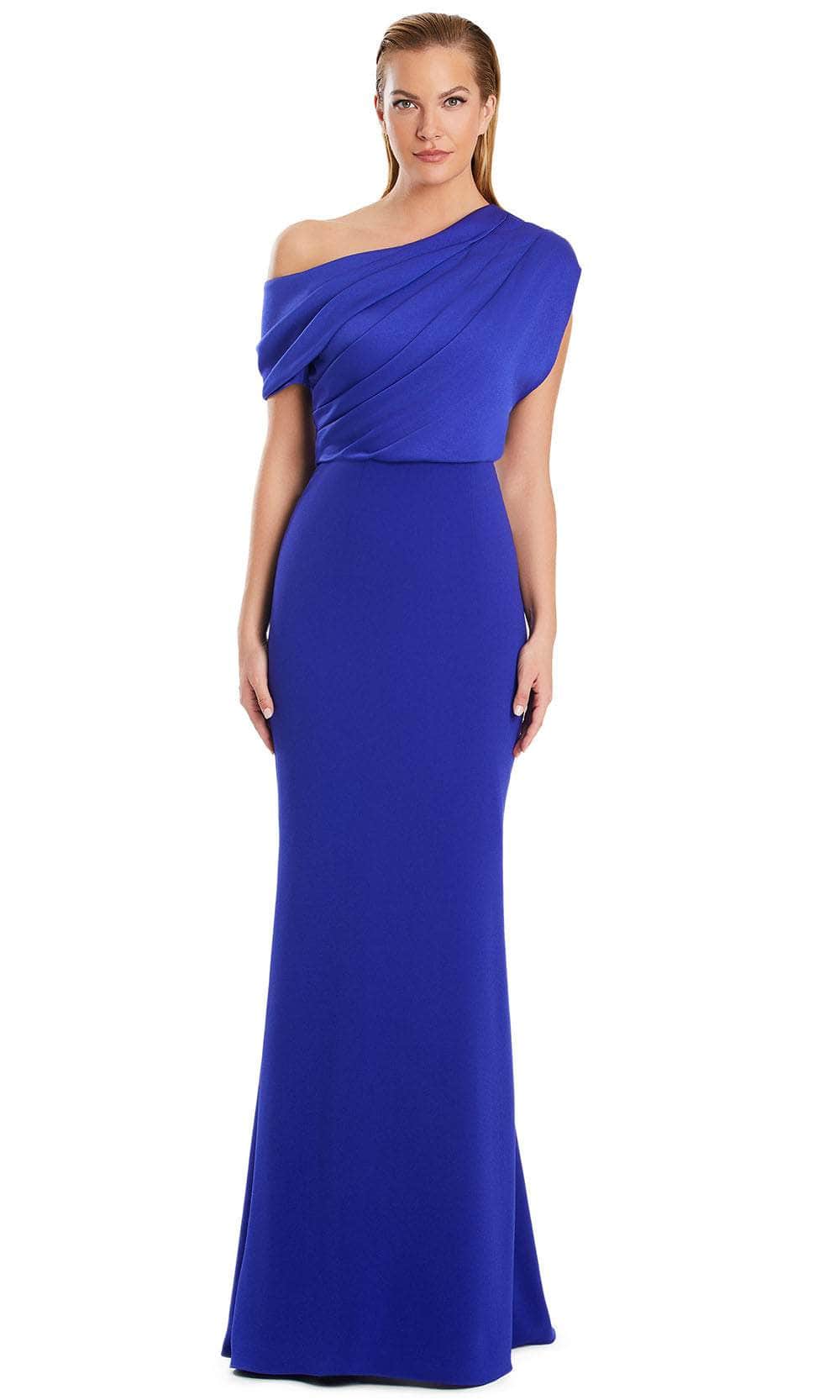 Alexander by Daymor 3083S25 - Draped One-Shoulder Sheath Gown Mother of the Bride Dresses 4 / Sapphire