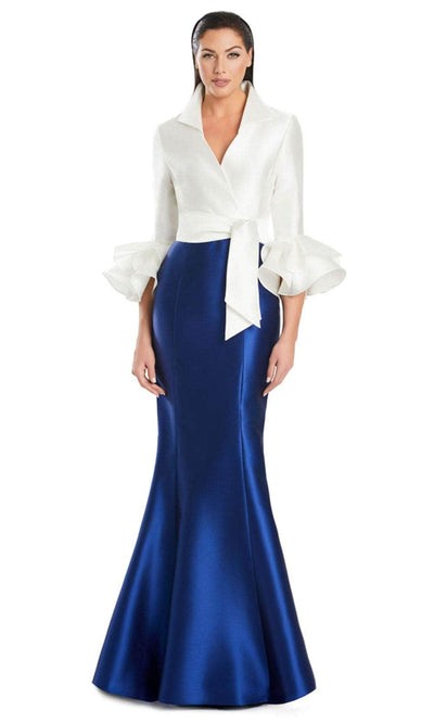 Alexander by Daymor 3087S25 - Wrap Bodice V-Neck Mermaid Gown Mother of the Bride Dresses