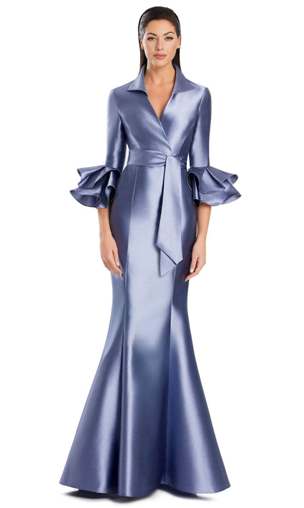 Alexander by Daymor 3087S25 - Wrap Bodice V-Neck Mermaid Gown Mother of the Bride Dresses 4 / Delphi Blue