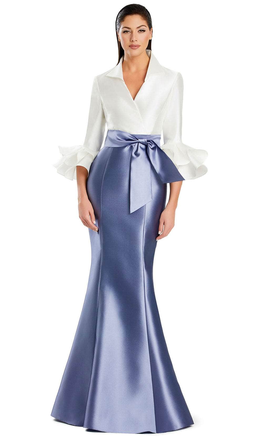 Alexander by Daymor 3087S25 - Quarter-Length Sleeve Mermaid Dress Mother of the Bride Dresses 4 /  Delphi Blue/White
