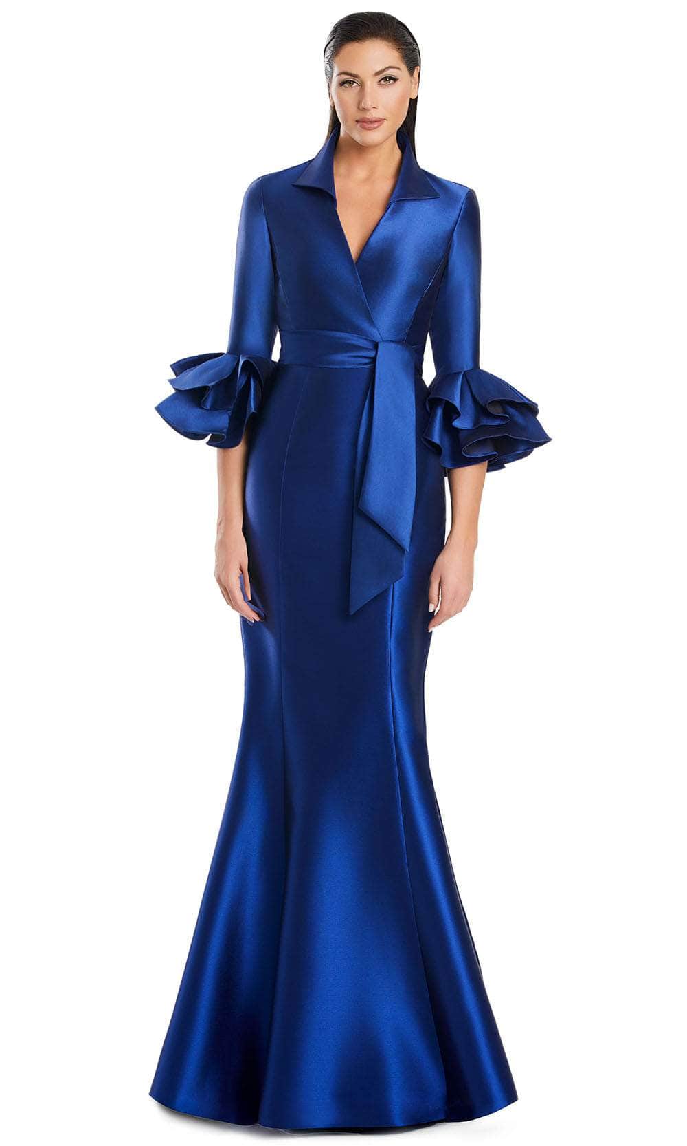 Alexander by Daymor 3087S25 - Quarter-Length Sleeve Mermaid Dress Mother of the Bride Dresses 4 /  Indigo