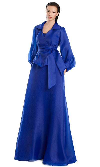 Alexander by Daymor 3090S25 - Straight Across Gown with Wrap Jacket Mother of the Bride Dresses 4 / Royal