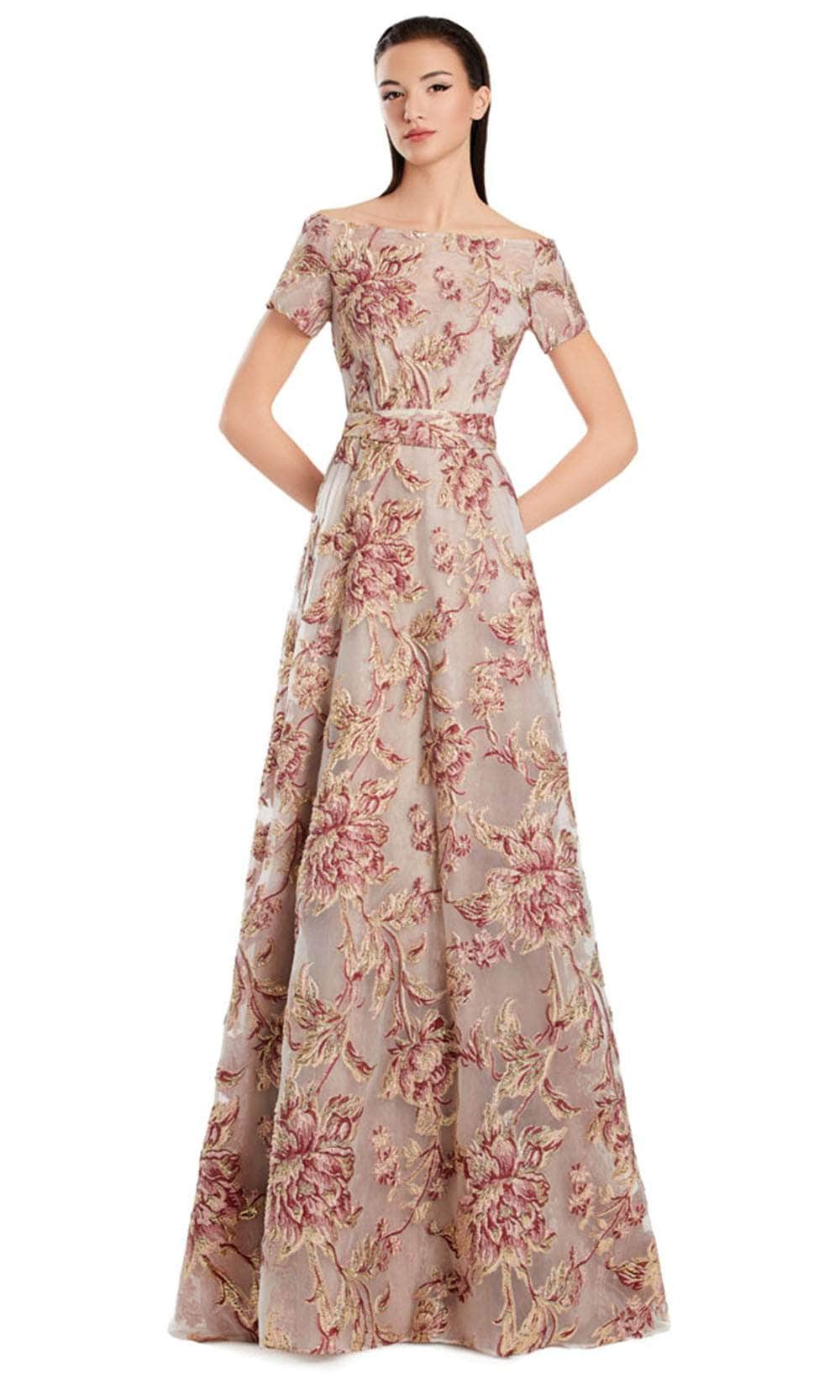 Alexander by Daymor 3094S25 - Off-Shoulder Embroidered A-Line Gown Mother of the Bride Dresses 4 / Rose/Gold