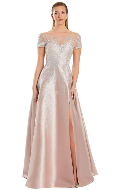 Alexander by Daymor 3096S25 - Elegant A-Line Embroidered Dress Mother of the Bride Dresses 4 /  Silver Peony/Silver