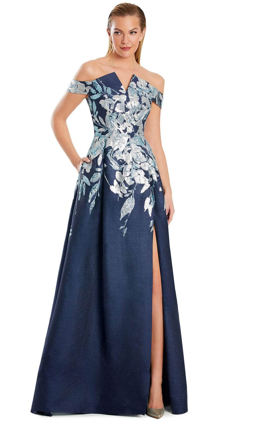 Alexander by Daymor 3097S25 - Off-Shoulder Floral Print Gown Mother of the Bride Dresses