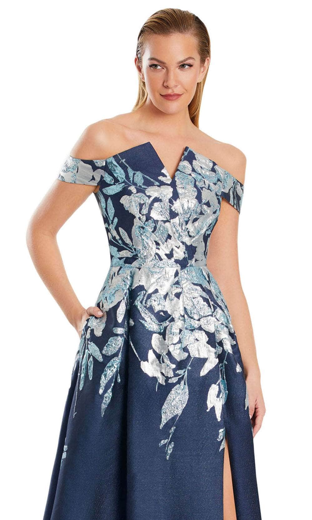Alexander by Daymor 3097S25 - Off-Shoulder Floral Print Gown Mother of the Bride Dresses