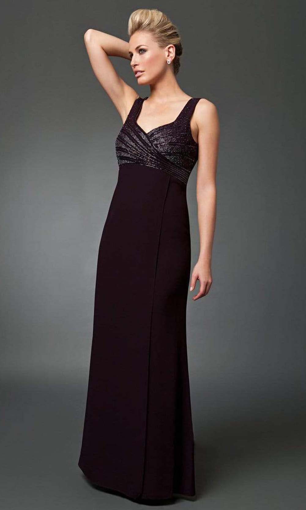 Alexander by Daymor - 3112 Beaded V-neck Dress With Long Sleeve Bolero Mother of the Bride Dresses
