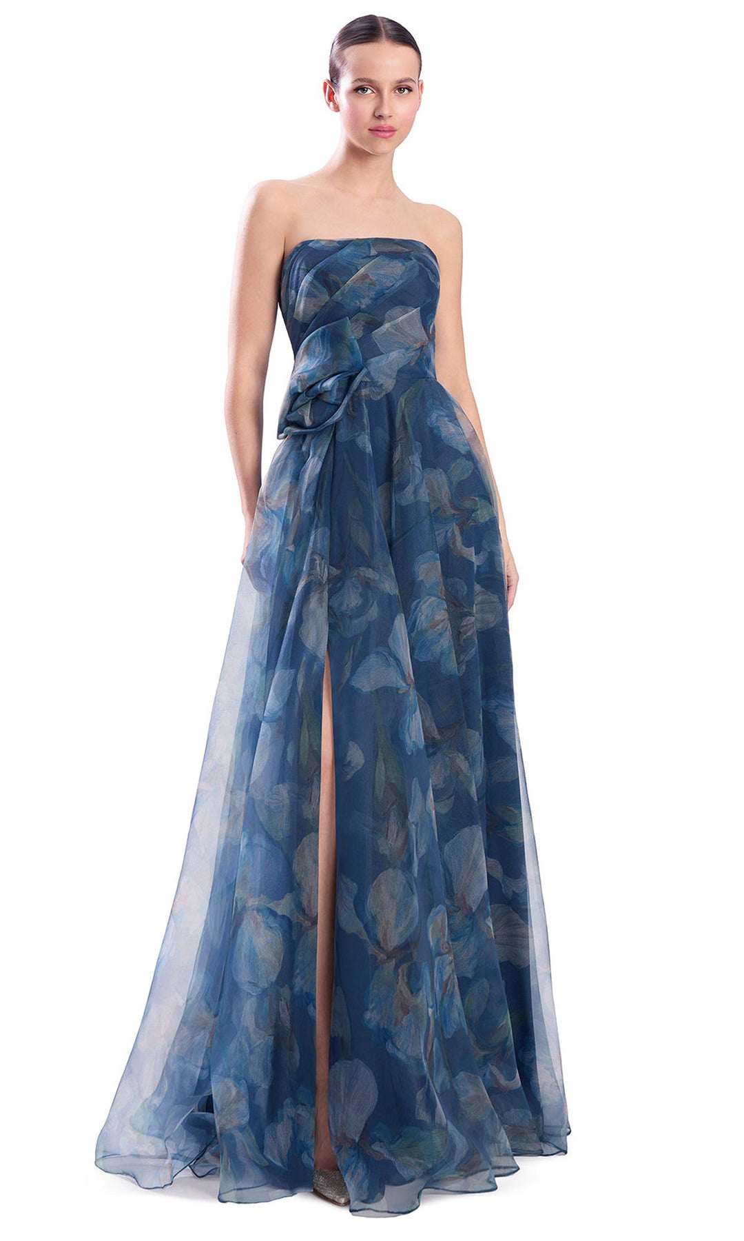 Alexander by Daymor 3304F26 - Floral Print High Slit Evening Gown