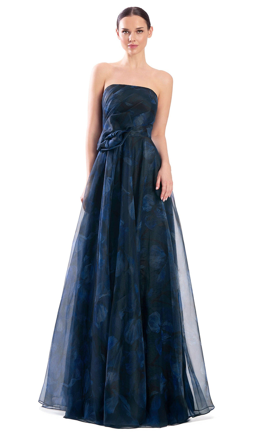 Alexander by Daymor 3304F26 - Floral Print High Slit Evening Gown