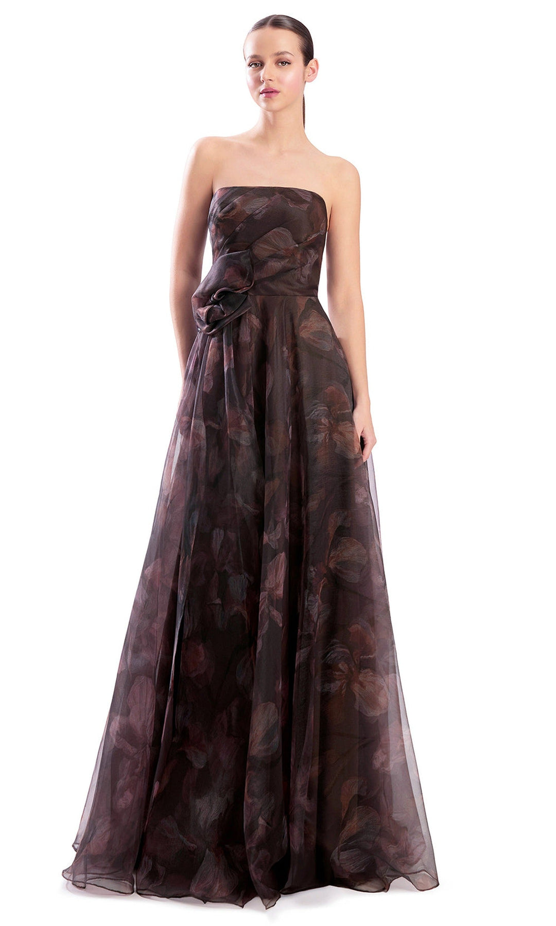 Alexander by Daymor 3304F26 - Floral Print High Slit Evening Gown