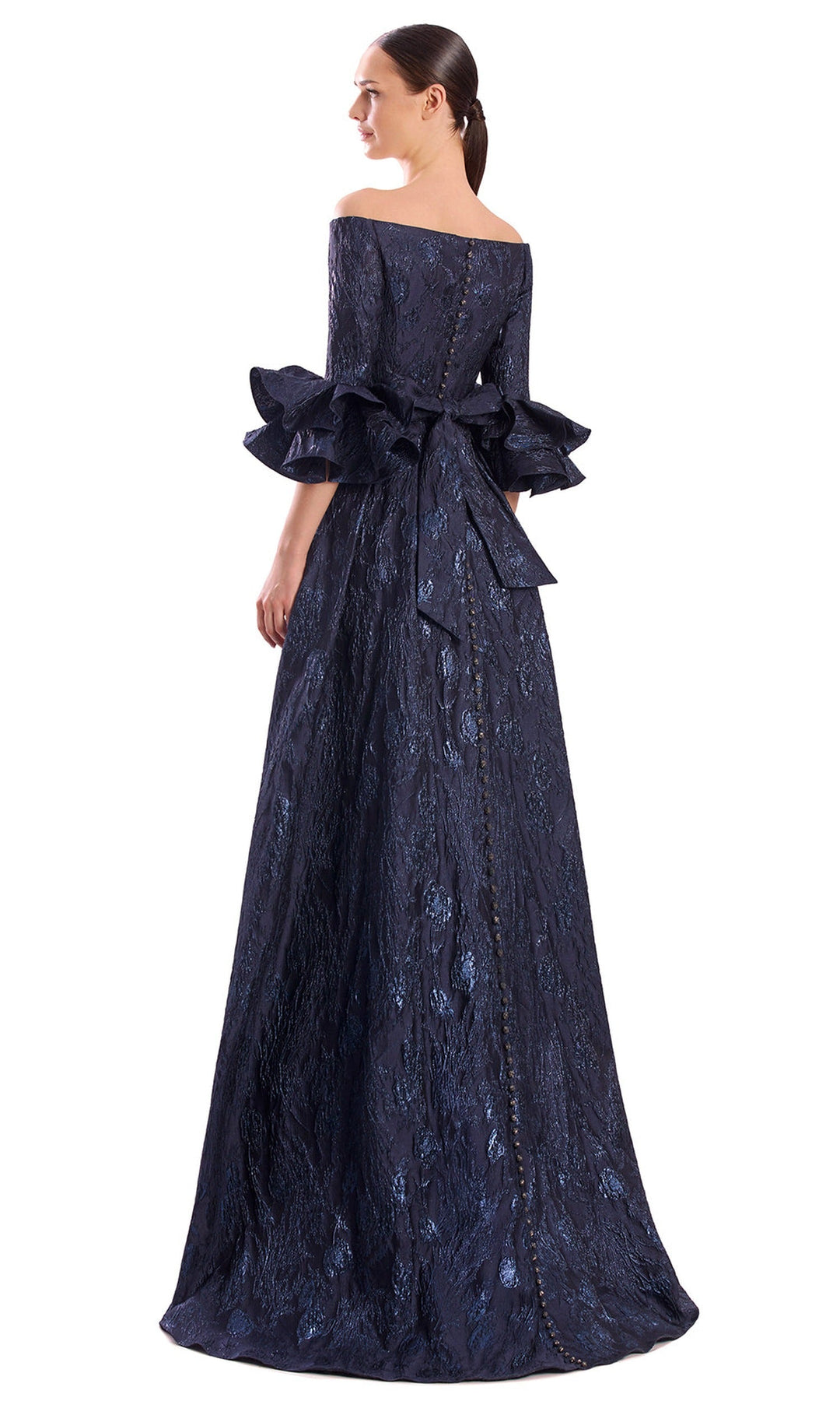 Alexander by Daymor 3322F26 - Off Shoulder Buttoned Back Evening Gown