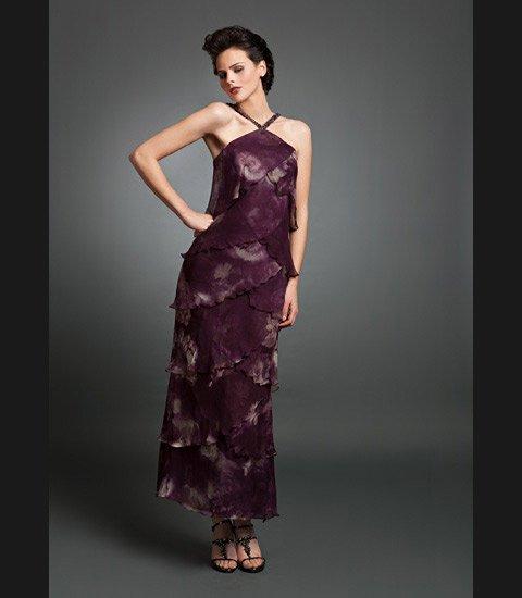 Alexander by Daymor - 3451 Beaded Halter Tiered Sheath Evening Dress Wedding Guest