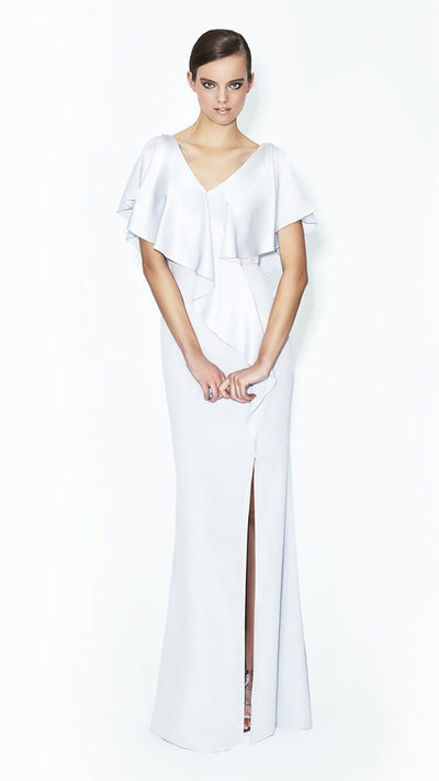 Alexander by Daymor - 559 Cape V-Neck Sheath Gown Mother of the Bride Dresses 4 / Pearl