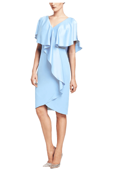 Alexander by Daymor - 609 Drape Short Sleeve Cocktail Dress Mother of the Bride Dresses 2 / Soft Crystal