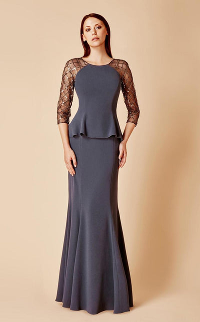 Alexander by Daymor - 650 Embellished Bateau Sheath Dress Mother of the Bride Dresses 2 / Graphite